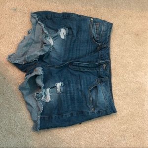 Black Heart Jean Shorts